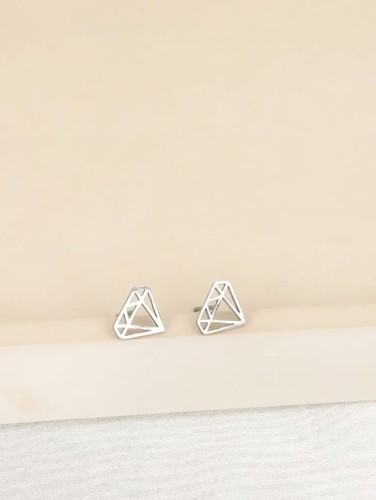 Przejdź do produktu Geometryczne kolczyki stalowe – Motyw Diamentu