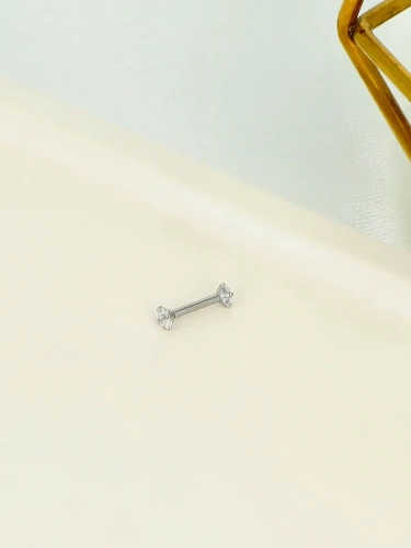 Przejdź do produktu Kolczyk do piercingu typu sztanga z cyrkoniami ze stali chirurgicznej