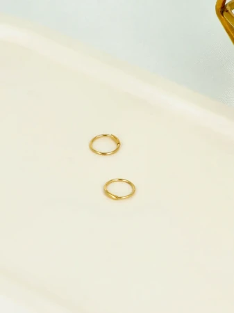 Pozłacane kolczyki kółka do piercingu ze stali nierdzewnej