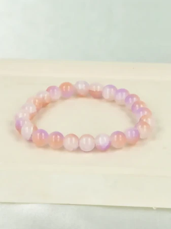Szklana bransoletka w wielobarwnych, pastelowych odcieniach