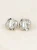 Srebrzyste kolczyki klipsy z dużym kryształem w falowanej oprawie