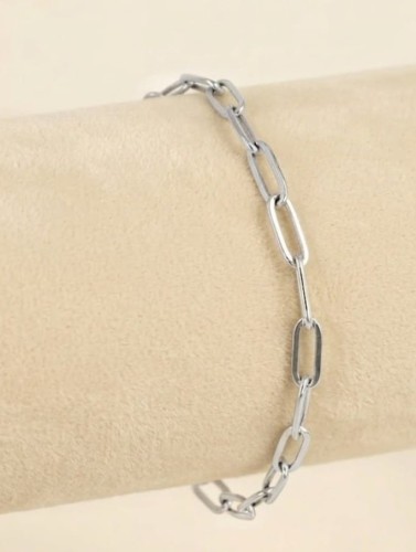 Przejdź do produktu Srebrna bransoletka typu Paperclip ze stali szlachetnej